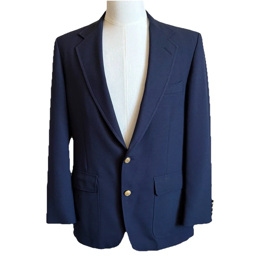 Vintage Sutter Grant Blazer 40R Navy Gold Buttons Old Money Heritage Ivy‎ League